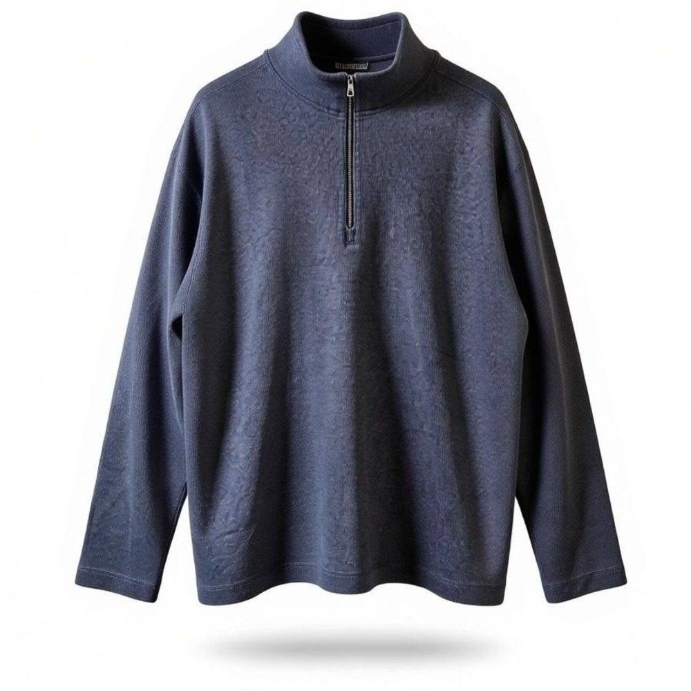 Banana‎ Republic Gray 100% Cotton Quarter Zip Pullover Sweater Size XL